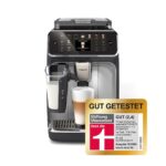 PHILIPS Serie 5500 LatteGo EP5546/70 Kaffeevollautomat Schwarz/Silber – 20 Heiß- & Kaltspezialitäten, SilentBrew & AquaClean