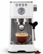 Solis Barista Perfetta Plus Siebträger-Espressomaschine Weiß – PID-Regler, Manometer & kompaktes Design