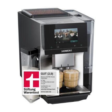 Siemens EQ700 iAroma Kaffeevollautomat Edelstahl – 41 Getränke, 5" Touch-Display, Cold Brew & Home Connect