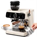 HIBREW H7B Siebträger-Espressomaschine Gelb – Integriertes 48mm Kegelmahlwerk, Duales Heizsystem & 2800W Dampfleistung
