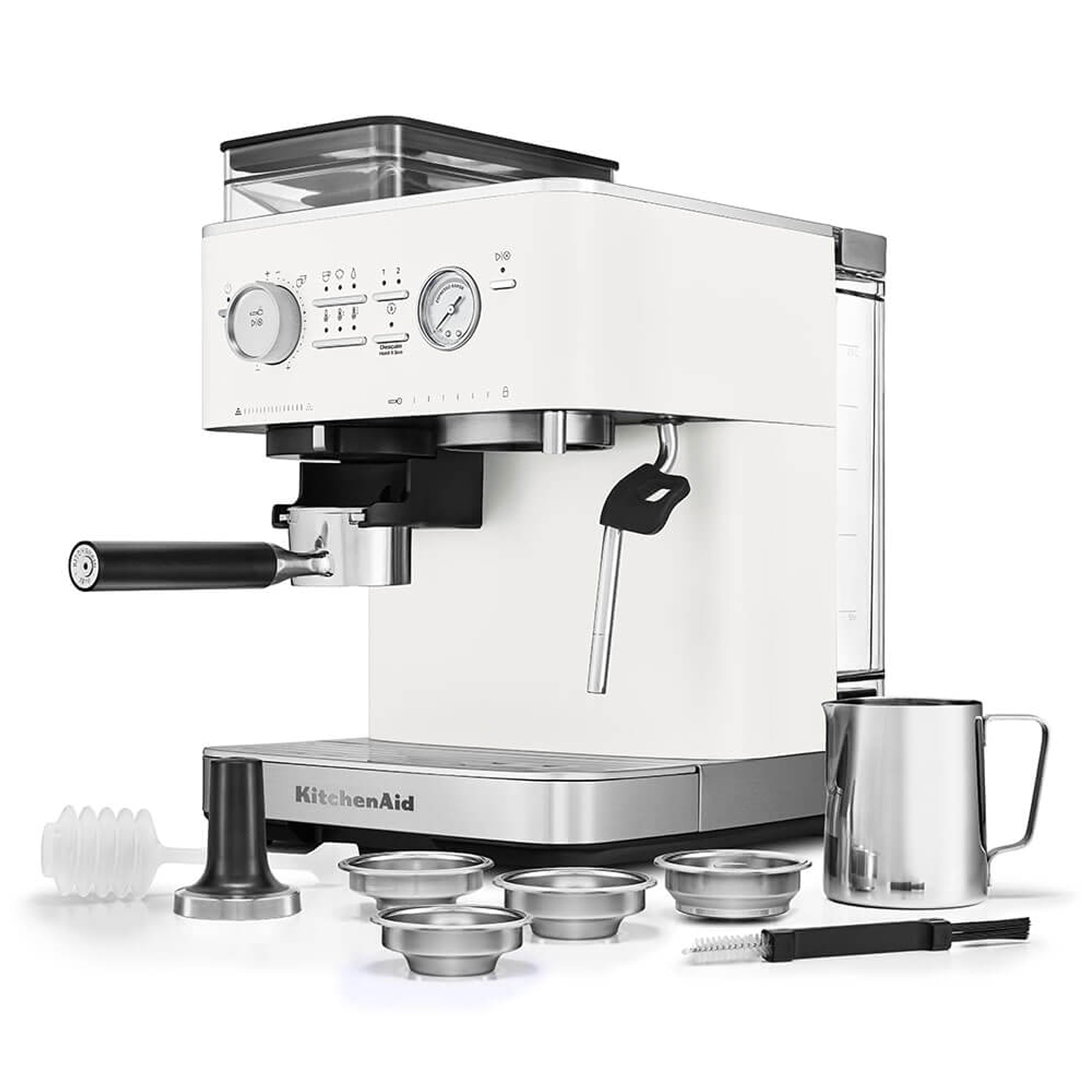 71HP6FnLzoL KitchenAid Siebträger-Espressomaschine 5KES6551E Weiß – Integriertes Edelstahl-Mahlwerk, PID-Regelung & Quiet Mark – Bild 1