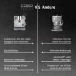 Caso 01825 Semi-Profi Siebträgermaschine Silber – 19 bar Ulka-Pumpe, PID-Steuerung & 2 Siebträger – Bild 11