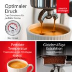 Solis Barista Perfetta Plus Siebträger-Espressomaschine Weiß – PID-Regler, Manometer & kompaktes Design – Bild 3